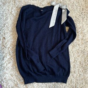 LC Lauren Conrad Sparkly Blue Top with Bow Detail